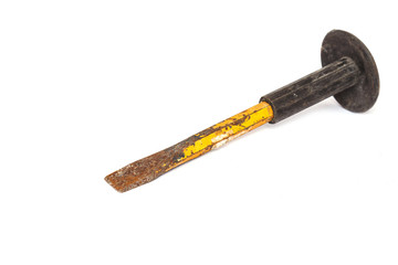 Chisel for concrete work isolated on white background