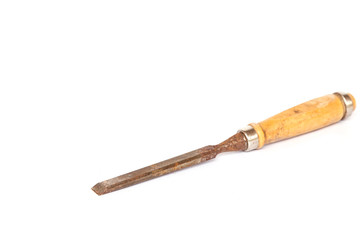 Chisel for wood work isolated on white background