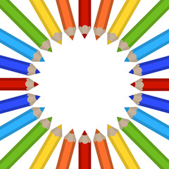 frame of colored pencils