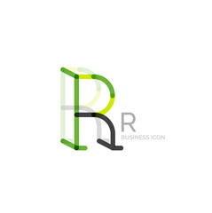 Minimal R font or letter logo design