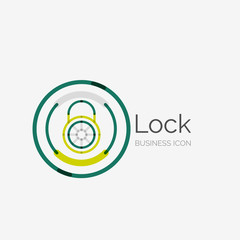 Thin line neat design logo, lock concept