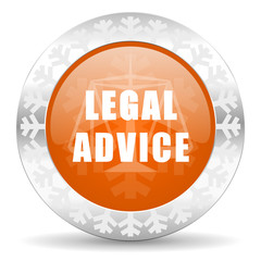 legal advice orange icon, christmas button, law sign
