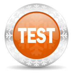 test orange icon, christmas button
