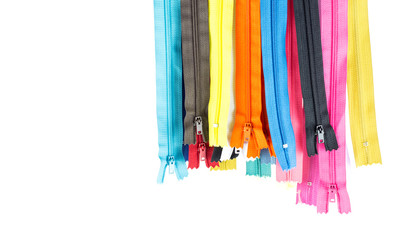 colorful  zipper hang   on white background