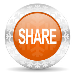 share orange icon, christmas button