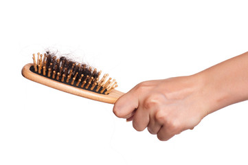 Dirty hairbrush