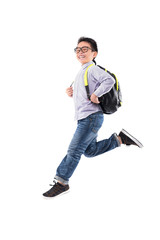 Naklejka premium Running schoolboy