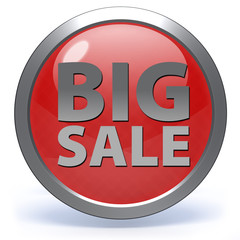 Big sale circular icon on white background