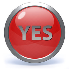 yes circular icon on white background