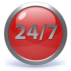 Support circular icon on white background