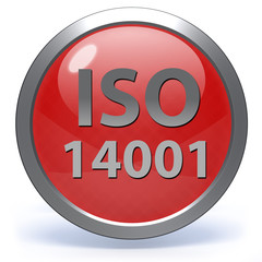 Iso 14001 circular icon on white background