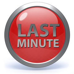 Last minute circular icon on white background