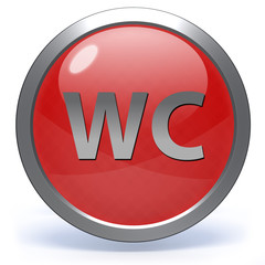 WC circular icon on white background
