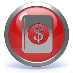 dollar money book circular icon on white background