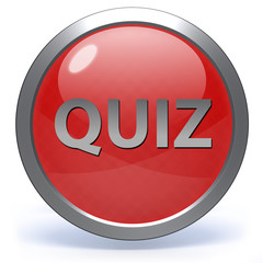 Quiz circular icon on white background