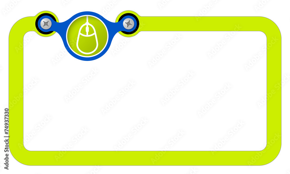 Fototapete text frame for any text and mouse symbol