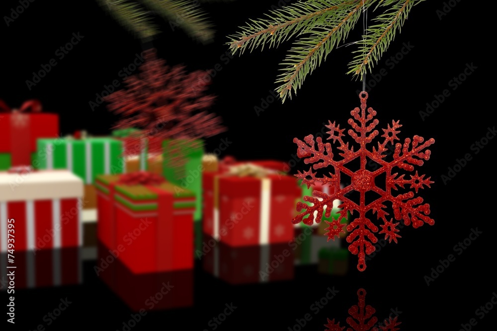 Poster composite image of decorations on tree