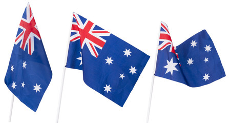 Australian flag on white background.
