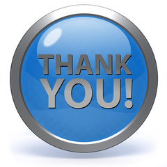 Thank you circular icon on white background