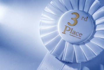 3rd place white winners rosette or badge