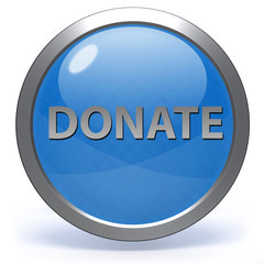 Donate circular icon on white background
