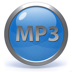 MP3 circular icon on white background
