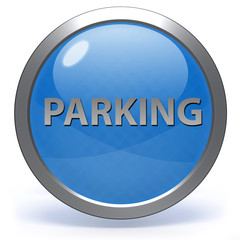 Parking circular icon on white background