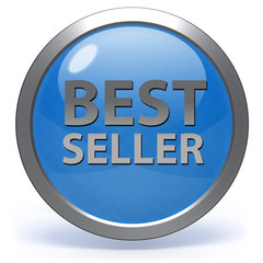 Best seller circular icon on white background