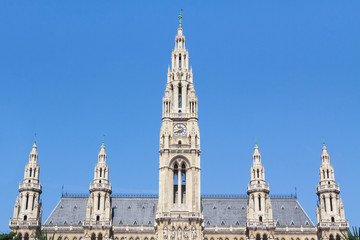Fototapeta na wymiar Towers of Vienna's town hall