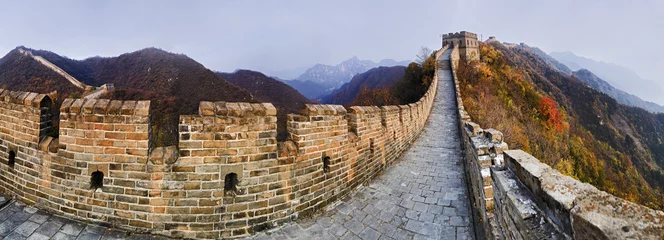 Photo sur Plexiglas Mur chinois CN Grande Muraille 9 Vert Panorama