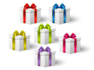 Set of holiday gift boxes