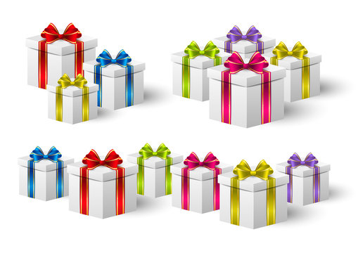 Set of holiday gift boxes