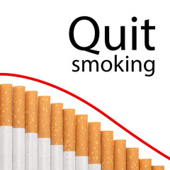 Quit smoking text graph cigarettes