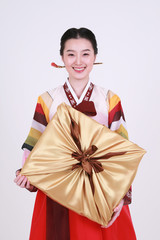 Fototapeta premium 한복 입은 한국인 가족