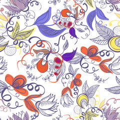 Floral Colorful Seamless Background