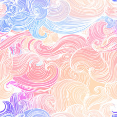 Fototapeta na wymiar Seamless abstract pattern, waves background