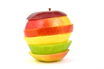 Multicolored apple: red, green and yellow