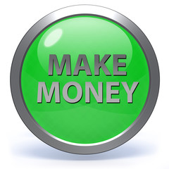 Make money circular icon on white background