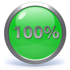 Hundred percent circular icon on white background