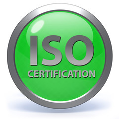 Iso certification circular icon on white background
