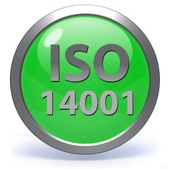 Iso 14001 circular icon on white background