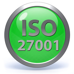 Iso 27001 circular icon on white background