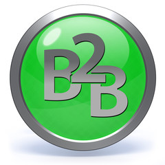 B2B circular icon on white background