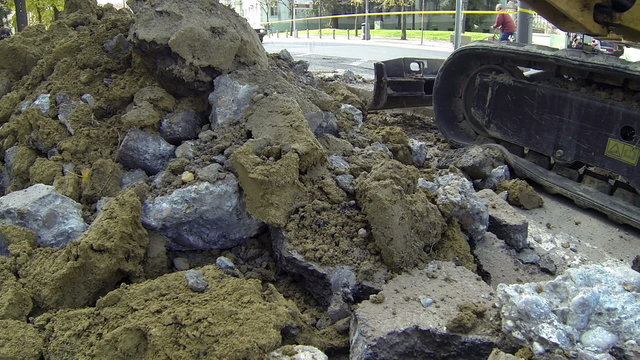 Excavator at Construction Site