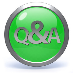 Q&A  circular icon on white background