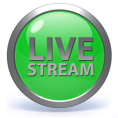 Live stream circular icon on white background