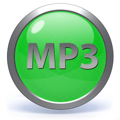 MP3 circular icon on white background