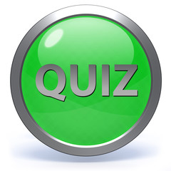 Quiz circular icon on white background