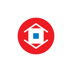 Real estate abstract red sign