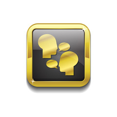 Talk Gold Vector Icon Button